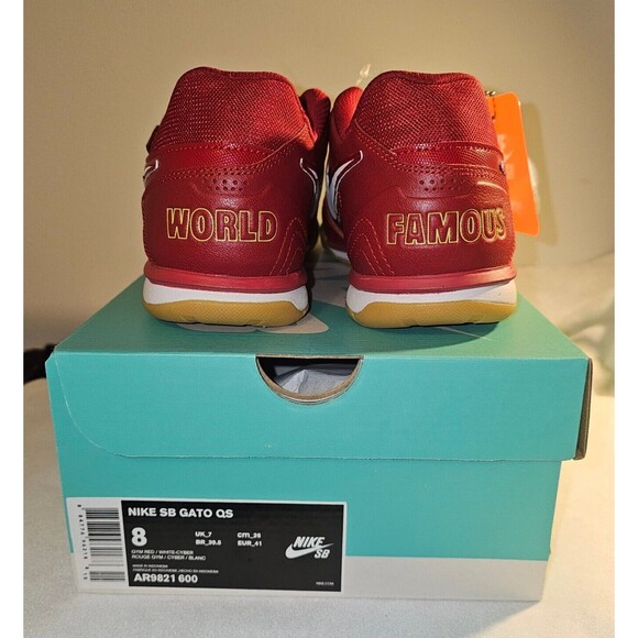 Supreme Nike SB Gato QS World Famous Gym Red White Gum 2018 Size 8 New main image 7